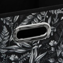 5five Panier tissu 31x31cm, Noir avec motifs