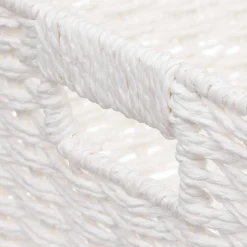 5five Panier vannerie 31x15cm, Blanc