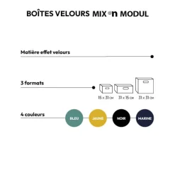 5five Panier velours 31x31 cm, Jaune