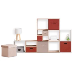 5five Panier velours 31x31 cm, Terre de sienne