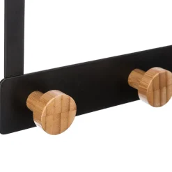 5five Patère 3 têtes métal et bambou, Noir