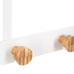 5five Patère 5 têtes métal et bambou, Blanc