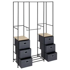 5five Penderie, 2 étagères, 6 tiroirs, Gris