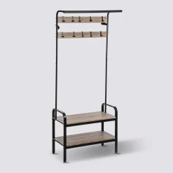 5five Penderie vestiaire 2 étagères - Bois, noir