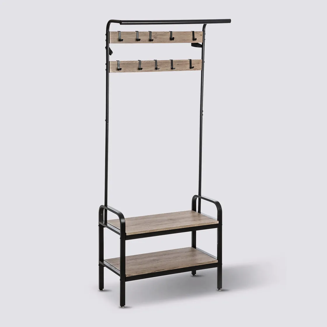 5five Penderie vestiaire 2 étagères - Bois, noir