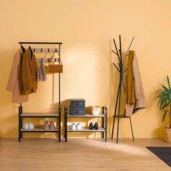 5five Penderie vestiaire 2 étagères - Bois, noir