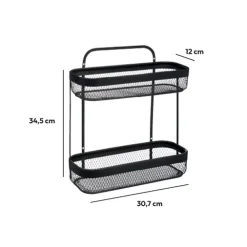 5five Petite étagère 2 niveaux métal, Noir