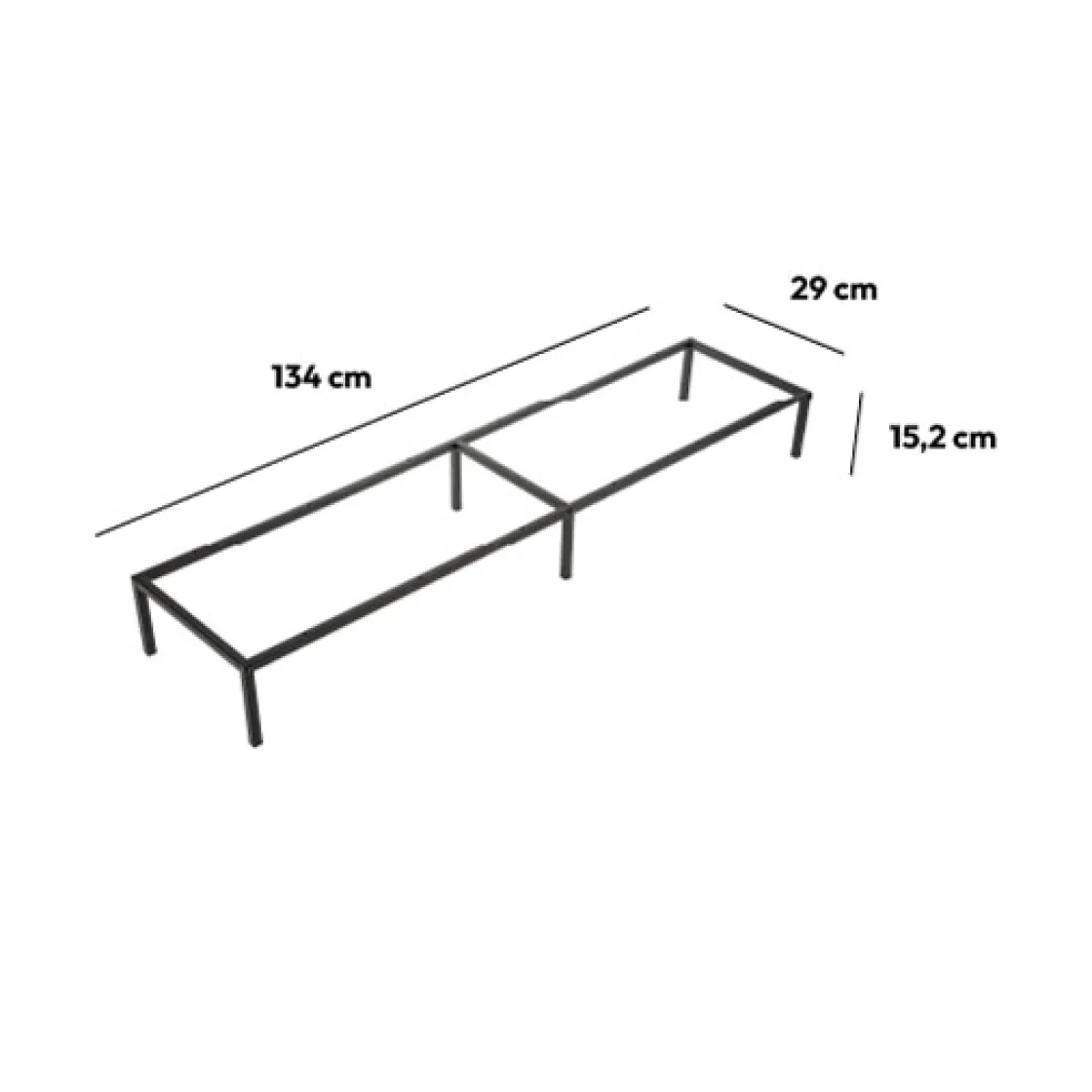 5five Pieds étagère métal 134x29cm, Noir