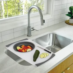 5five Planche à découper avec passoir retractable