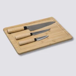 5five Planche à découper et couteaux, Bambou