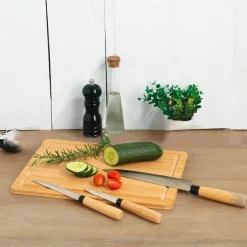 5five Planche à découper et couteaux, Bambou