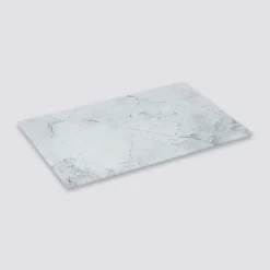 5five Planche à découper verre 30x20 cm, Blanc effet marbre