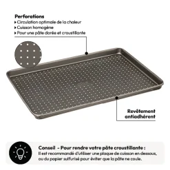 5five Plat cuisson rectangle perforé 39x27cm
