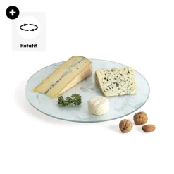 5five Plat tournant effet marbre, Blanc