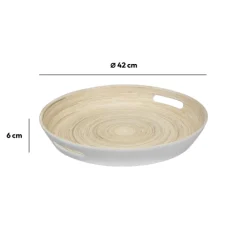 5five Plateau bambou 42cm, Blanc