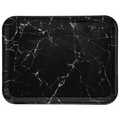 5five Plateau rectangulaire 33x43cm, Effet marbre noir