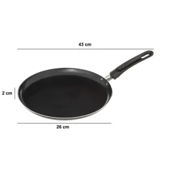 5five Poêle à crêpes 26cm, Noir