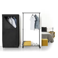 5five Portant à vêtement simple à roulettes