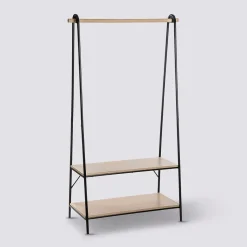 5five Portant à vêtements avec étagères, Noir