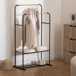 5five Portant à vêtements double, Noir