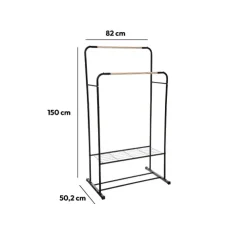 5five Portant à vêtements double, Noir