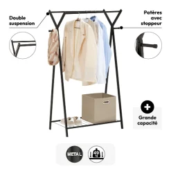 5five Portant à vêtements double métal