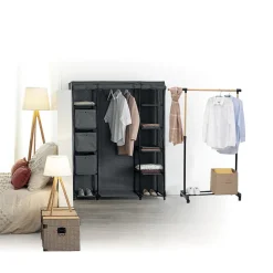 5five Portant à vêtements extensible, Effet bois