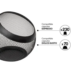 5five Porte capsules rond, Noir