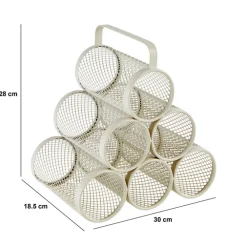 5five Porte-bouteilles 6 compratiments métal, Beige