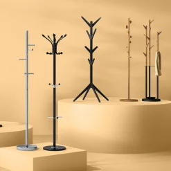 5five Porte-manteaux 8 crochets bois, Noir