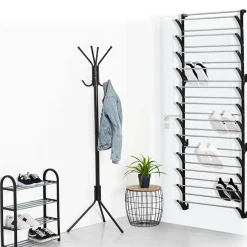 5five Porte-manteaux 8 crochets métal, Noir