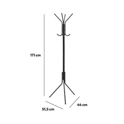 5five Porte-manteaux 8 crochets métal, Noir
