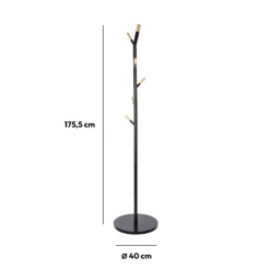 5five Porte-manteaux 6 crochets métal, Noir