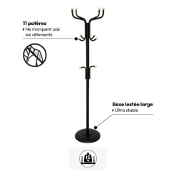 5five Porte-manteaux 11 patères 176,5cm, Noir