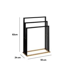 5five Porte-serviettes sur pieds, Noir