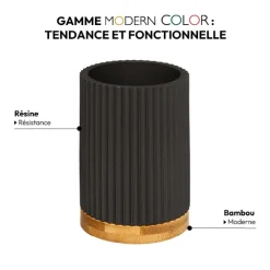 5five Pot à brosses à dents, Noir