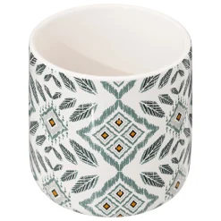 5five Pot à cotons, Blanc et vert