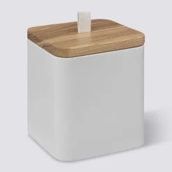 5five Pot à cotons résine, Blanc