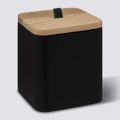 5five Pot à cotons résine, Noir