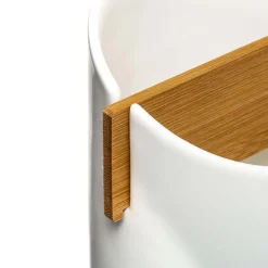 5five Pot à ustensiles 2 compartiments, Blanc