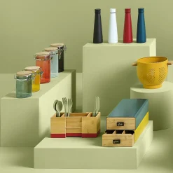 5five Pot à ustensiles extensible, Gris charbon