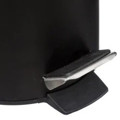 5five Poubelle à couvercle bambou 3L, Noir