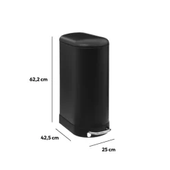 5five Poubelle à pédale métal 30L, Noir Ariane