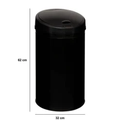 5five Poubelle, Détecteur infra-rouge + bouton, 40 l, Noir