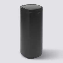 5five Poubelle métal 50L avec ouverture pression, Noir