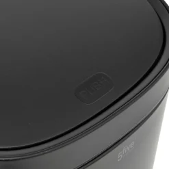 5five Poubelle métal 50L avec ouverture pression, Noir