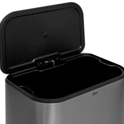 5five Poubelle métal 50L, Inox finition mat