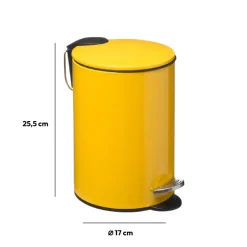 5five Poubelle métal Soft Close 3L, Jaune