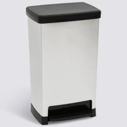 5five Poubelle, Pédale, 50 l, Argent
