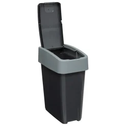 5five Poubelle plastique 2 ouvertures 10L, Gris